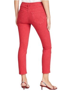 MOTHER The Looker High Waist Skinny Jeans Hot Rod Red USA Denim 29